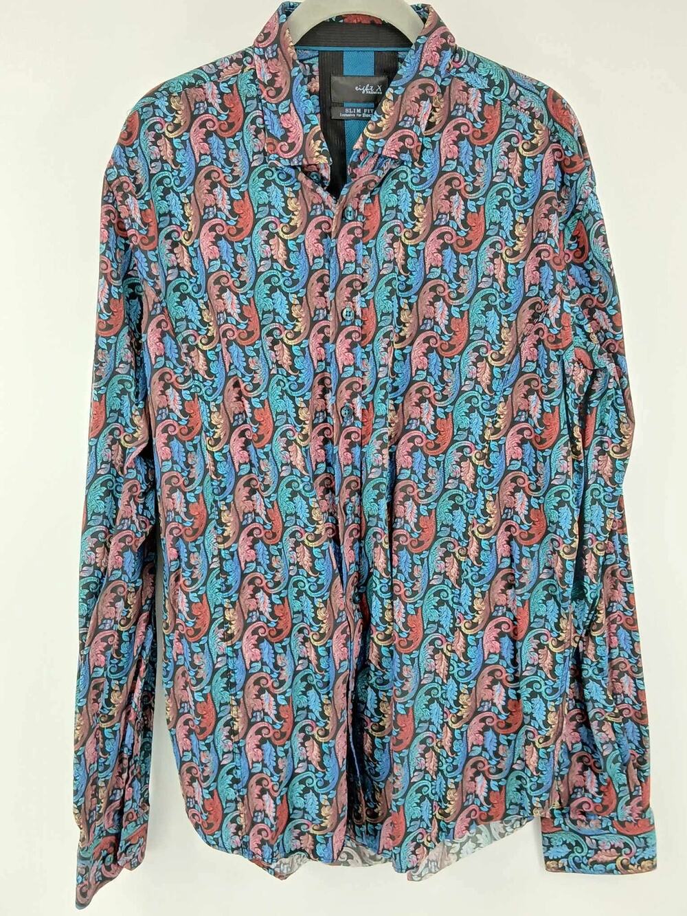 Eight X Premium, rainbow paisley print slim fit XL